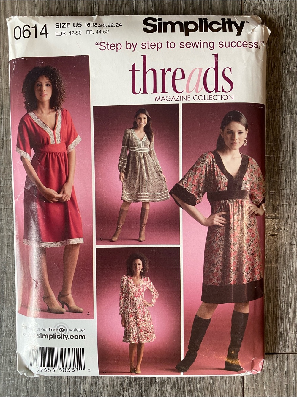 Simplicity Pullover Empire Waist Dress Sewing Pattern UNCUT Vintage
